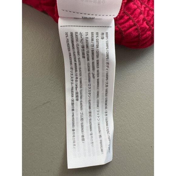 Hollister Smocked Crop Top Size Small Red Ruffled Straps Ruched Beach Surf - Picture 7 of 10